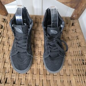 Vans Old Skool kids Black‎ High-Top Sneakers lace up with zip back 2.5